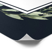 ミッドナイトブルー結婚多肉症の歓迎サイン ポスター (角)