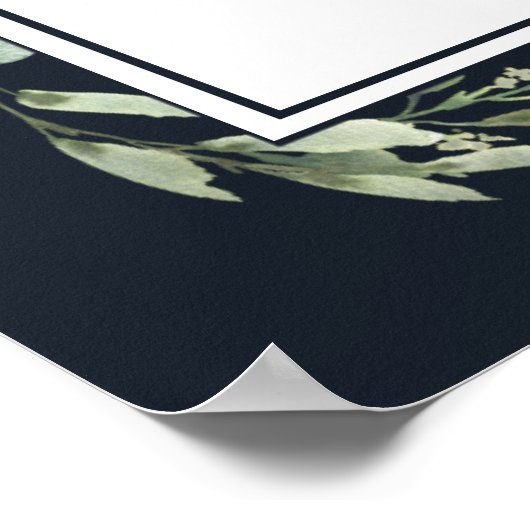 ミッドナイトブルー結婚多肉症の歓迎サイン ポスター (角)