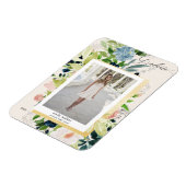 ミッドナイトブルー赤面フローラ写真卒業カードM マグネット (左側)