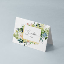 ミッドナイトブルー赤面フローラ写真折り畳み卒業