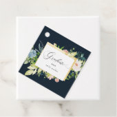 ミッドナイトブルー赤面フローラ卒業メッセージカード フェイバータグ (インサイチュ)