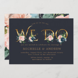 ミッドナイトブルー赤面フローラ結婚は 招待状