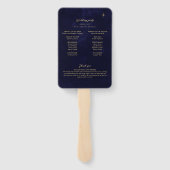 ミッドナイトブルー金ゴールドムーンスターズ結婚式 プログラム ハンドファン (裏面)