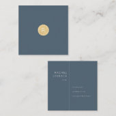 ミッドナイトブルー金ゴールドモノグラムスクエア名刺 スクエア名刺 (正面/裏面)