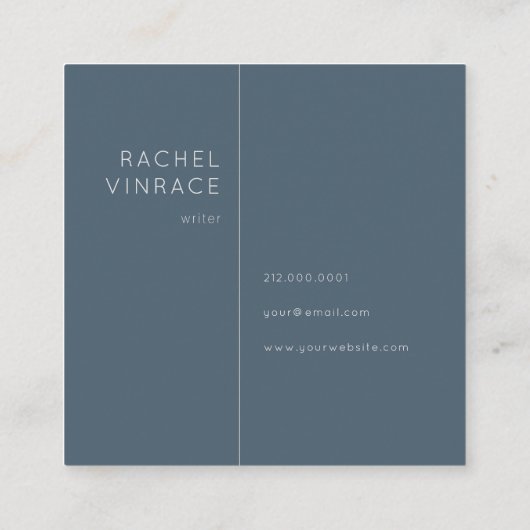 ミッドナイトブルー金ゴールドモノグラムスクエア名刺 スクエア名刺 (裏面)