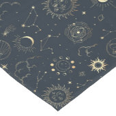 ミッドナイトブルー金ゴールド星星座パターン ミディアムテーブルランナー (コーナー)