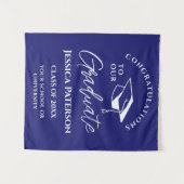 ミッドナイトブルー おめでとう 私たちの卒業生 エレガント タペストリー (正面(横))