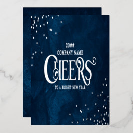 ミッドナイトブルー エレガント クリスマス 新年 おめでとう 箔シーズンカード