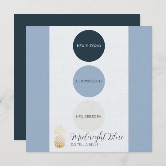 ミッドナイトブルー カラー パレット カード (正面/裏面)