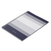 ミッドナイトブルー&スモークグレーカラーブロックモノグラム ノートブック (左側)