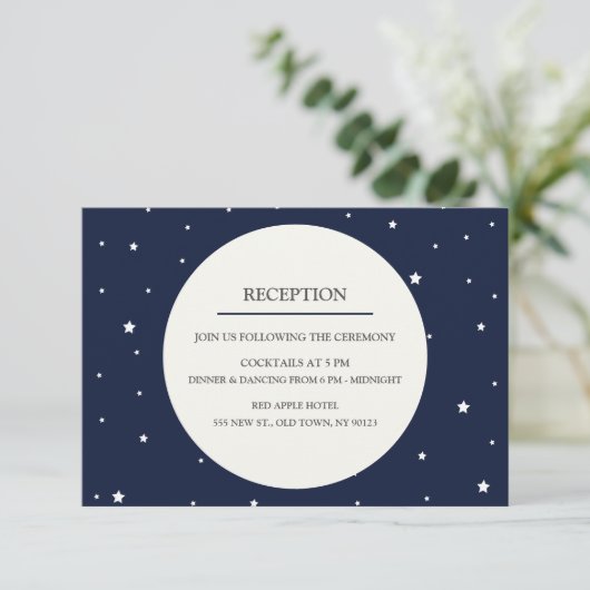 ミッドナイトブルー フルムーンスター ウェディング レセプション 招待状 (スタンド正面)