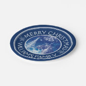 ミッドナイトブルー&ホワイトエンチャントクリスマス ペーパープレート (アングル)