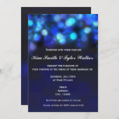 ミッドナイトブルー《写真》ぼけ味ライトスカイ結婚式招待状 招待状 (正面/裏面)