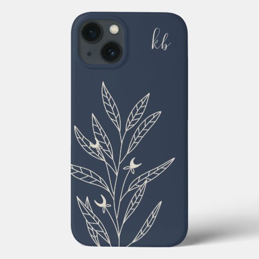 ミッドナイトブルー | Mystic Boho Botanicalモノグラム Case-Mate iPhoneケース (裏面)