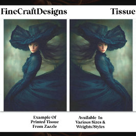 ミッドナイトブルーDU2Bデコページの神秘的な女性 薄葉紙