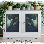 ミッドナイトブルーDU2Bデコページの神秘的な女性 薄葉紙