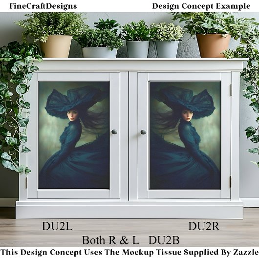 ミッドナイトブルーDU2Lデコページの神秘的な女性 薄葉紙