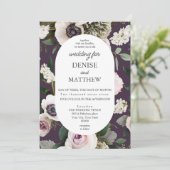 ミッドナイトプラムのホワイトア結婚ネモン 招待状 (スタンド正面)