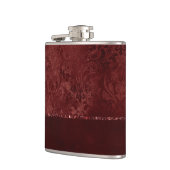 ミッドナイトヘンナロマンス | Red Satiny グランジ Damask フラスク (左)