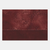 ミッドナイトヘンナロマンス | Red Satiny グランジ Damask ラッピングペーパーシート (正面2)