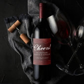 ミッドナイトヘンナロマンス | Red Satiny グランジ Damask ワインラベル