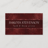 ミッドナイトヘンナロマンス | Red Satiny グランジ Damask 名刺 (正面)