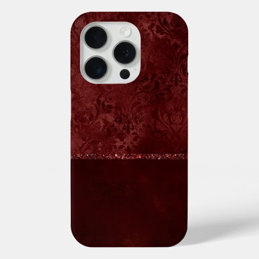 ミッドナイトヘンナロマンス | Red Satiny グランジ Damask Case-Mate iPhoneケース (裏面)