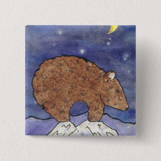 ミッドナイトベア 缶バッジ (正面)