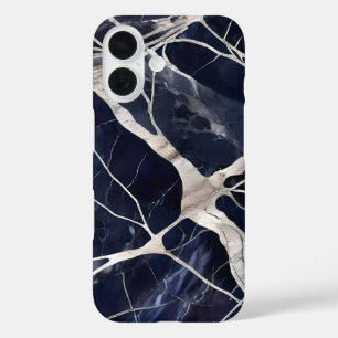 ミッドナイトベインズ – 抽象芸術ラグジュアリーマーブルパターン iPhone 16ケース