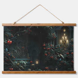 ミッドナイトホリデーエンチャントメントボタニカル 吊り下げ型タペストリー