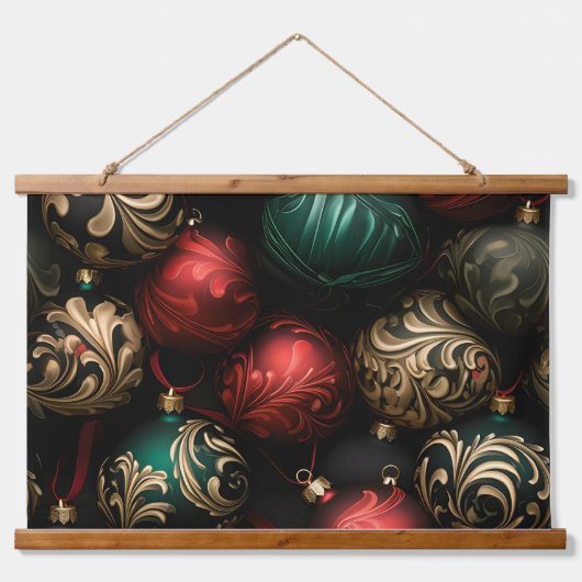 ミッドナイトホリデーエンチャントメントボタニカル 吊り下げ型タペストリー (正面)