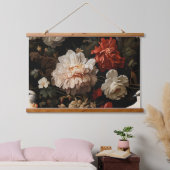 ミッドナイトホリデーエンチャントメントボタニカル 吊り下げ型タペストリー (寝室)