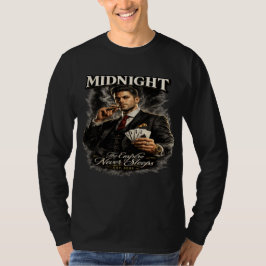 ミッドナイトポーカーキングマフィアスタイルロングスリーブ Tシャツ