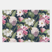ミッドナイトマグノリアガーデンヴィンテージ植物学 ラッピングペーパーシート (正面)