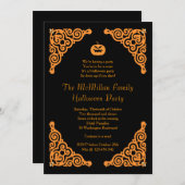 ミッドナイトマスカレードのハロウィーンの衣装パーティー 招待状 (正面/裏面)