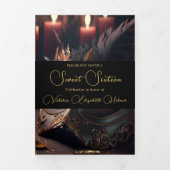 ミッドナイトマスカレードスウィート16パーティの招待状 三つ折り招待状 (カバー)