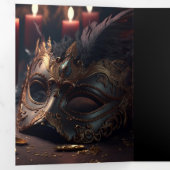 ミッドナイトマスカレードスウィート16パーティの招待状 三つ折り招待状 (内部最初)