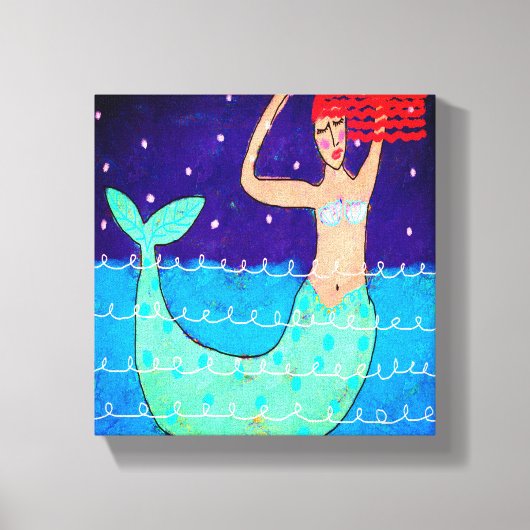 ミッドナイトマーメイド抽象芸術デジタルプリント キャンバスプリント (正面)