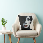 ミッドナイトミューズ – インクスプラッシュポートレート クッション (椅子)