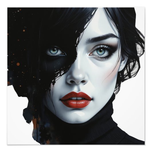 ミッドナイトミューズ – インクスプラッシュポートレート フォトプリント (正面)