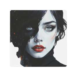 ミッドナイトミューズ – インクスプラッシュポートレート メタルプリント