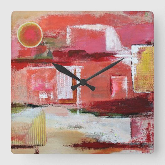 ミッドナイトムーンウォール時計 スクエア壁時計 (正面)