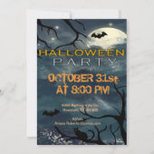 ミッドナイトムーンライトアダルトハロウィーン 招待状 (正面)