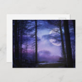ミッドナイトムーン – インディゴ ポストカード (正面/裏面)