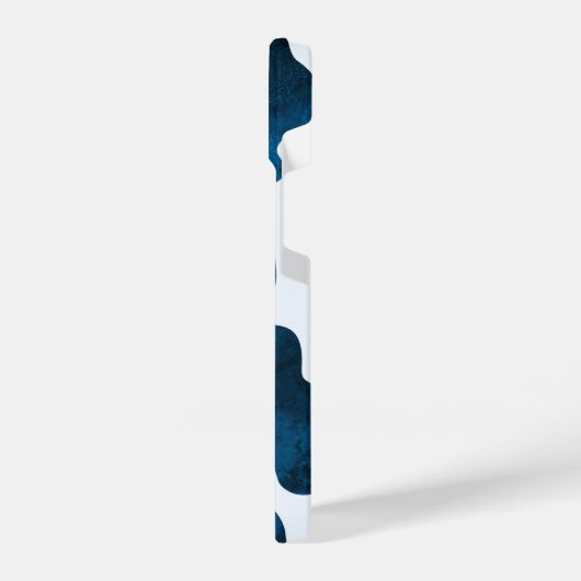 ミッドナイトメドウ:ネイビーブルーカウープリント iPhoneケース (左側面)