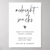 ミッドナイトモダンスナックトリートバッグデザートバーサイン ポスター (正面)