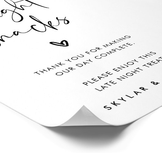 ミッドナイトモダンスナックトリートバッグデザートバーサイン ポスター (角)