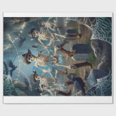 ミッドナイトラインダンス、スケルトン得ダ移動 ラッピングペーパー (フラット)