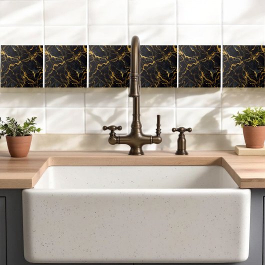 ミッドナイトラグジュアリーマーブルタイル タイル