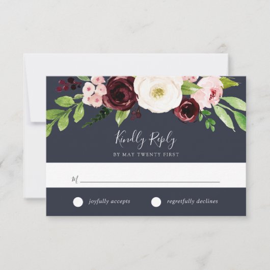 ミッドナイトロマンスRSVPカード 出欠カード (正面)